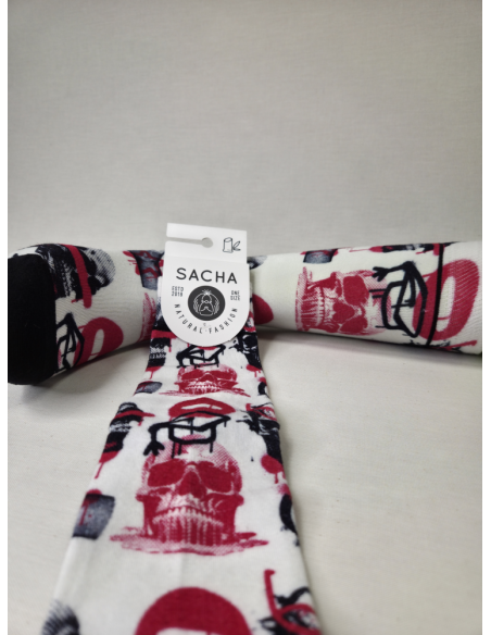 CALCETINES ATREVIDOS DE HOMBRE BAMBU CON CALAVERAS Y GRAFITTI