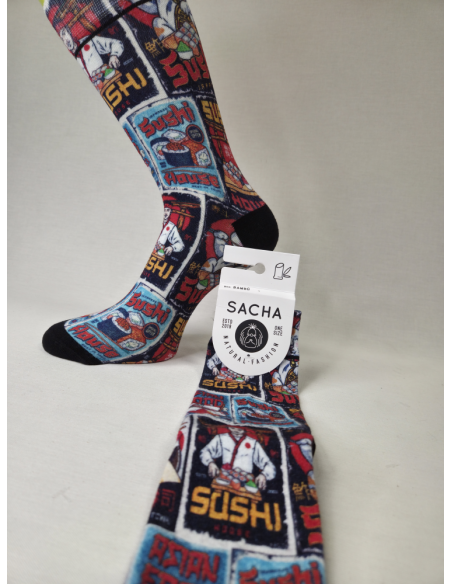 CALCETINES MOLONES DE HOMBRE BAMBU CON SUSHI.