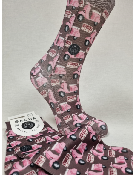 CALCETINES SWEET DE MUJER CON VESPA ROSA