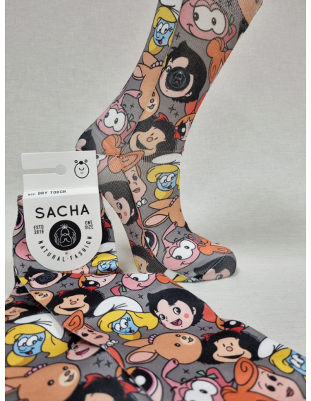 CALCETINES MOLONES DE MUJER CON ORIGINAL DISEÑO CÓMIC