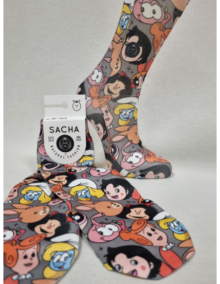 CALCETINES MOLONES DE MUJER CON ORIGINAL DISEÑO CÓMIC