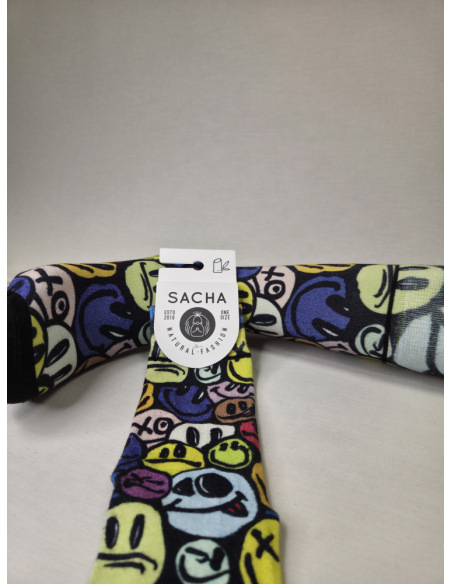 CALCETINES ALUCINANTES DE HOMBRE EN BAMBU CON EMOJIS DIVERTIDOS.