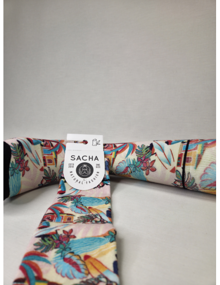 CALCETINES SORPRENDENTES DE HOMBRE EN BAMBU CON POSTCARD VINTAGE.