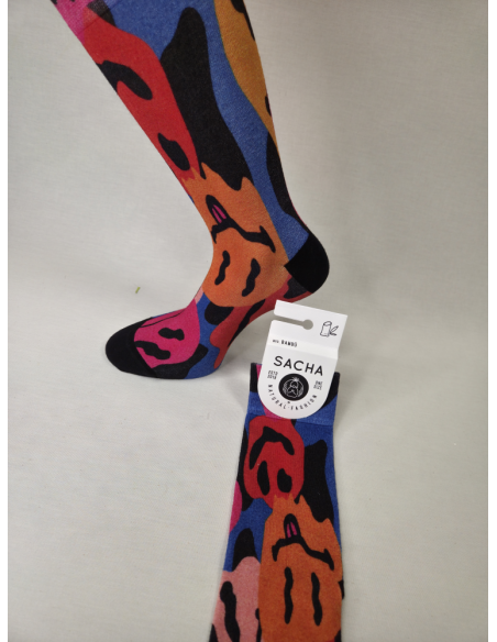 CALCETINES COLORIDOS DE HOMBRE EN BAMBU CON EMOJIS FELICES