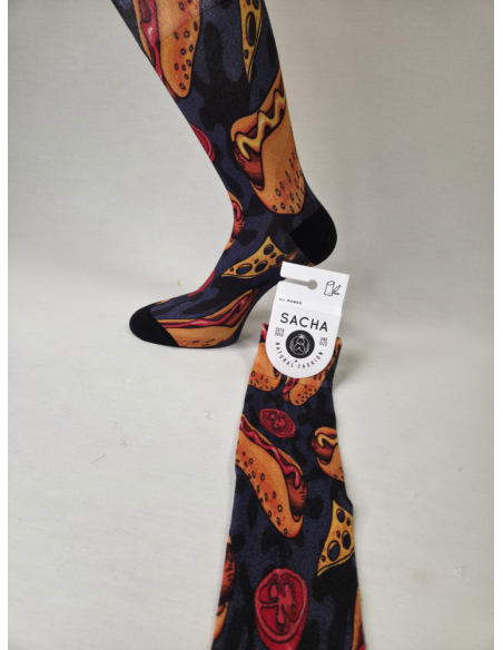 CALCETINES ORIGINALES DE HOMBRE EN BAMBU CON HOT DOG.