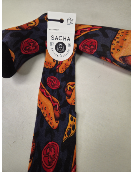 CALCETINES ORIGINALES DE HOMBRE EN BAMBU CON HOT DOG.