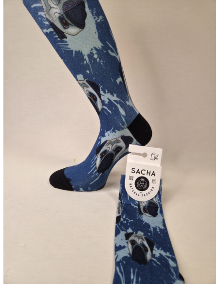 CALCETINES DIVERTIDOS DE HOMBRE EN BAMBU CON BULLDOG.