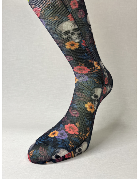 CALCETIN INFORMAL DE MUJER CALAVERAS Y ROSAS
