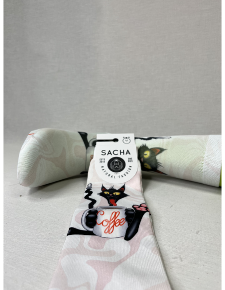 CALCETINES DIVERTIDOS DE MUJER CON COFFE CAT.