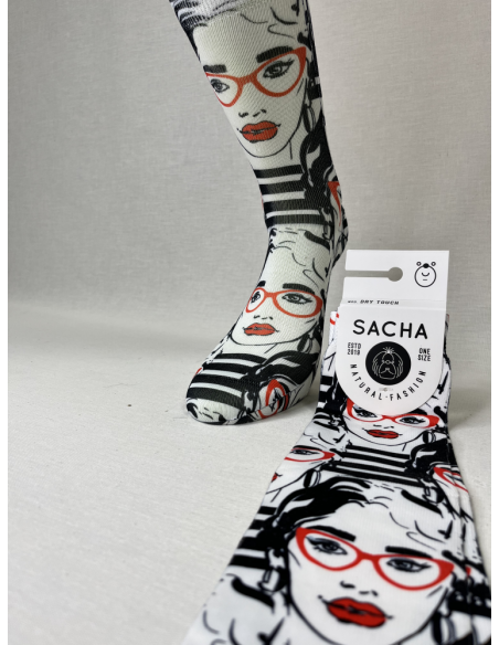 CALCETINES GRACIOSOS DE MUJER CON FASHION PORTRAIT.