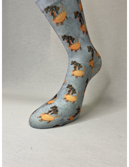 CALCETINES UNICOS DE MUJER CON PERRO SALCHICHA