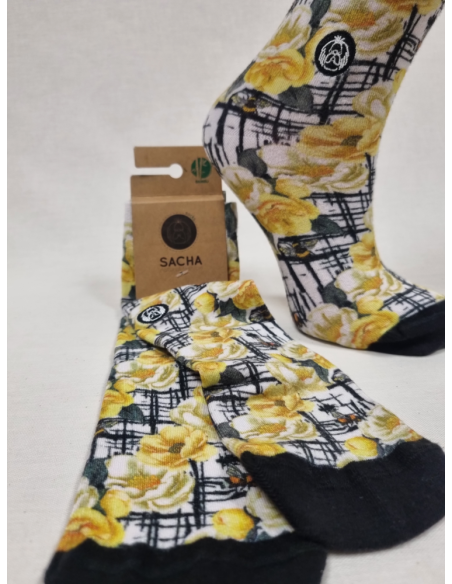 CALCETINES BONITOS DE MUJER BAMBU CON ABEJA EN FLOR
