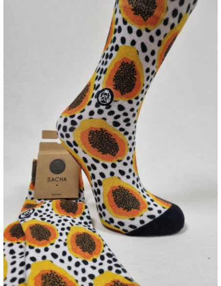 CALCETINES MOLONES DE MUJER BAMBU CON PAPAYA