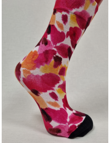 CALCETINES CONFORTABLES DE MUJER EN BAMBÚ CON PINCELADAS