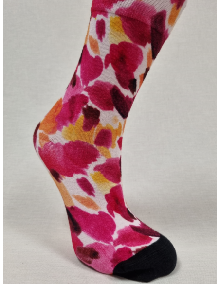 CALCETINES CONFORTABLES DE MUJER EN BAMBÚ CON PINCELADAS