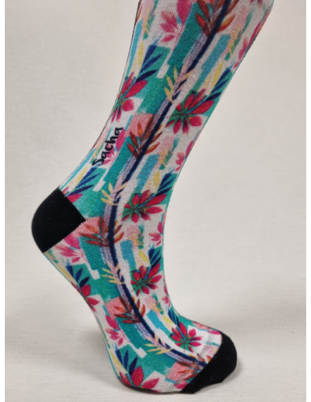 CALCETINES ORIGINALES DE BAMBU PARA MUJER CON FLORES