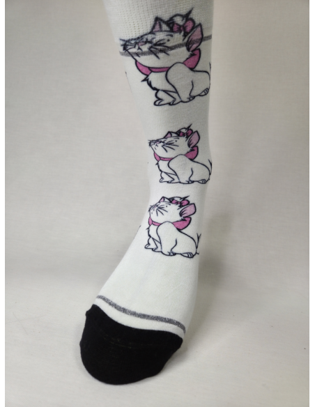 CALCETINES DIVERTIDOS DE MUJER EN BAMBU CON GATITAS.