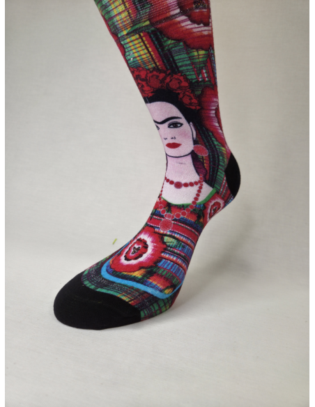 CALCETINES ORIGINALES DE MUJER DE BAMBU CON FRIDA KAHLO.