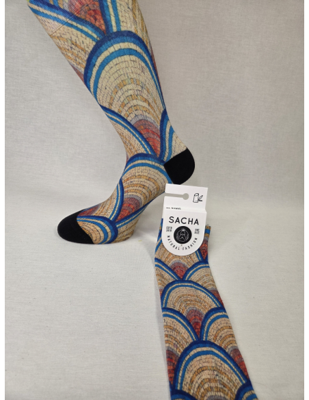 CALCETINES COMODOS DE MUJER EN BAMBU CON MOSAICO IMPERIAL