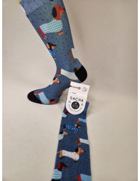 CALCETINES DIVERTIDOS DE MUJER CON PERROS MARINEROS.