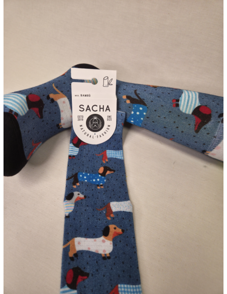 CALCETINES DIVERTIDOS DE MUJER CON PERROS MARINEROS.