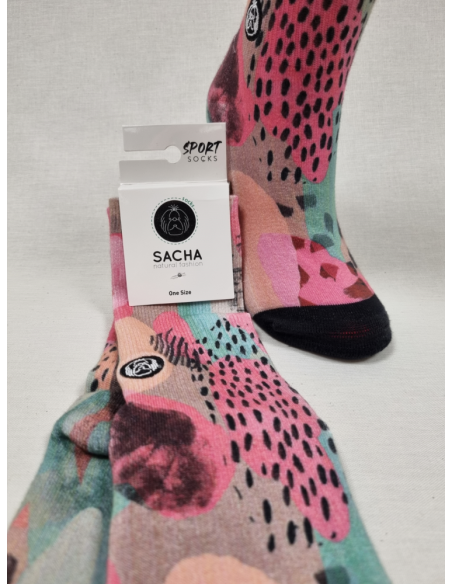 CALCETINES MOLONES DE MUJER EN ALGODON CON CIRCULOS Y MOTAS