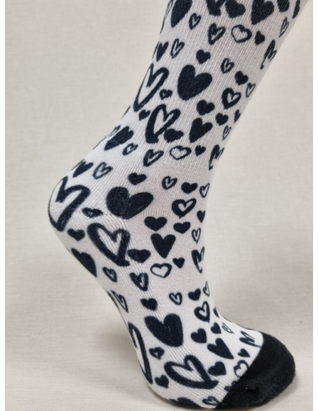 CALCETINES CARIÑOSOS DE MUJER EN ALGODON DISEÑO CORAZONES