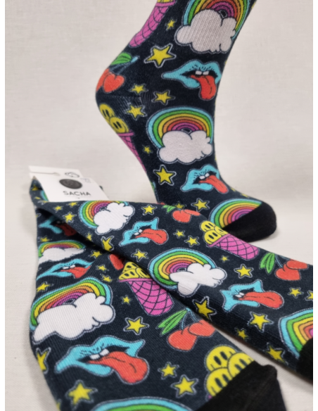 CALCETINES DIVERTIDOS DE MUJER DE ALGODON DIBUJOS AÑOS 60