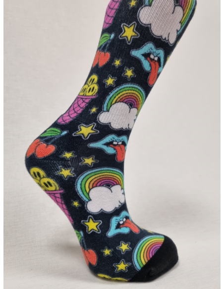 CALCETINES DIVERTIDOS DE MUJER DE ALGODON DIBUJOS AÑOS 60