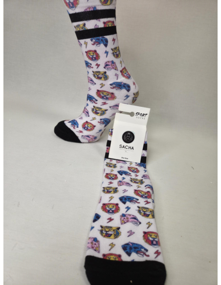 CALCETIN DIFERENTE DE MUJER CON FELINOS