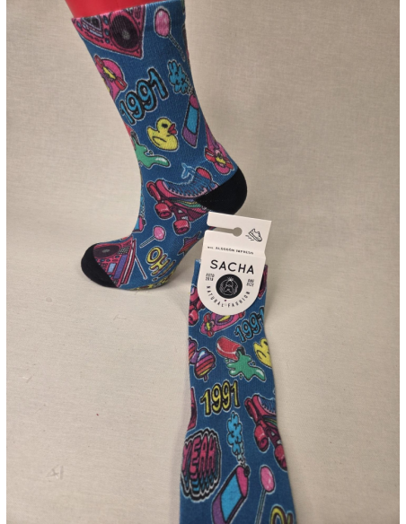 CALCETIN ALGODON IMPRESION 3D MUJER