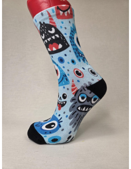 CALCETIN COMODO DE MUJER CON MONSTRUITOS