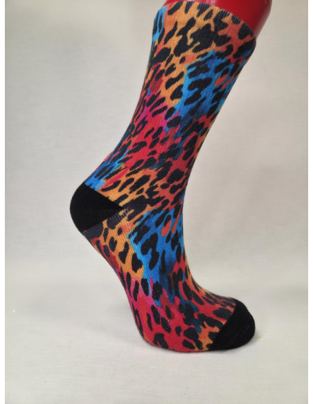 CALCETIN INFORMAL DE ALGODON MUJER CON ANIMAL PRINT MULTICOLOR