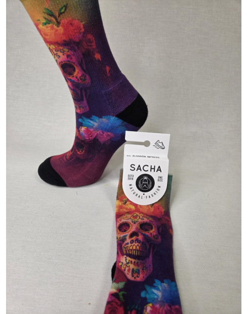 CALCETIN MOLON DE MUJER CON CALAVERA...