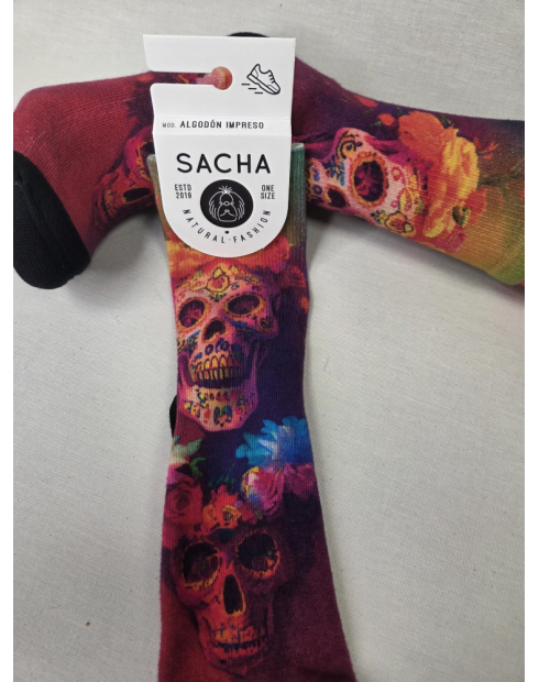 CALCETIN MOLON DE MUJER CON CALAVERA...
