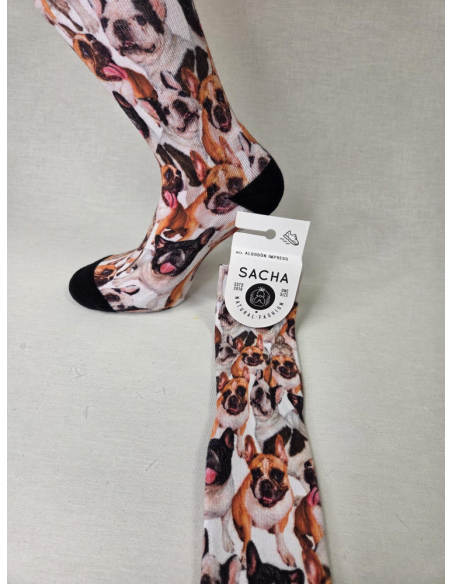 CALCETIN DIVERTIDO DE MUJER CON PERROS