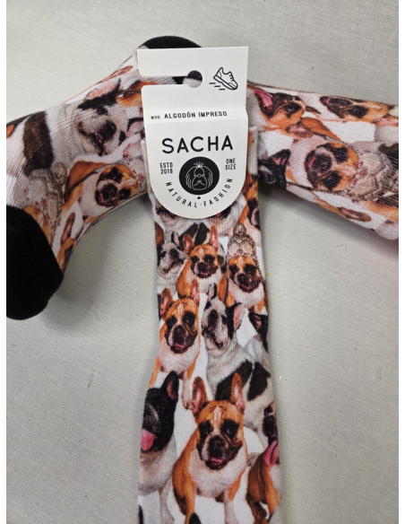 CALCETIN DIVERTIDO DE MUJER CON PERROS