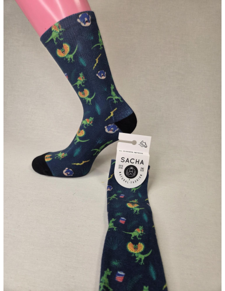 CALCETIN ORIGINAL DE MUJER CON DINOSAURIOS