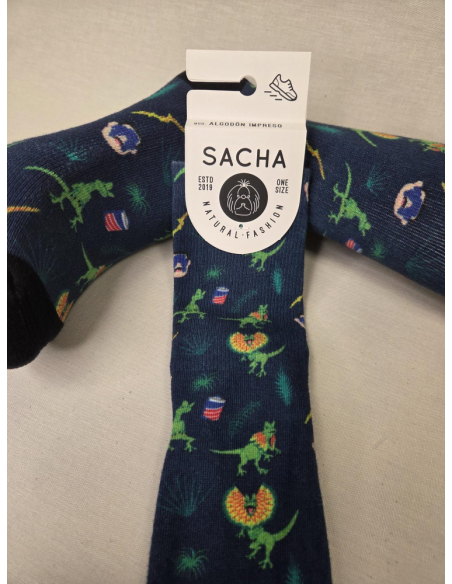 CALCETIN ORIGINAL DE MUJER CON DINOSAURIOS