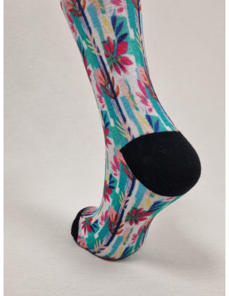 CALCETINES ORIGINALES DE BAMBU PARA MUJER CON FLORES