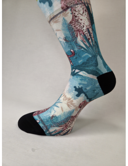 CALCETINES GRACIOSOS DE MUJER EN BAMBU DE LEOPARDO.