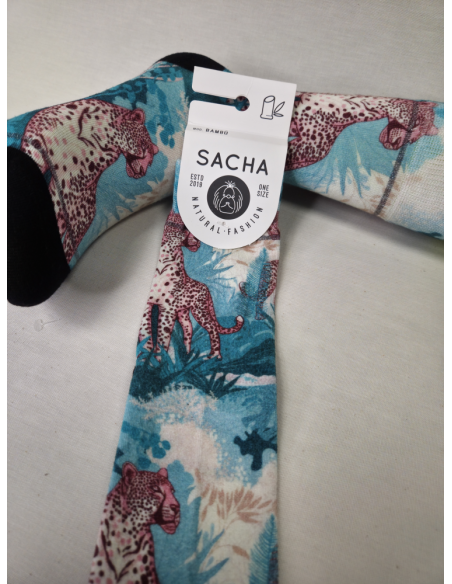 CALCETINES GRACIOSOS DE MUJER EN BAMBU DE LEOPARDO.