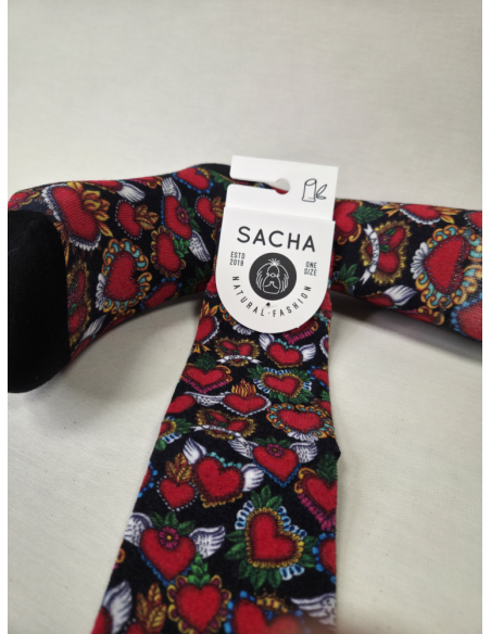 CALCETINES DIVERTIDOS DE MUJER EN BAMBU CON CORAZONES Y PASION.