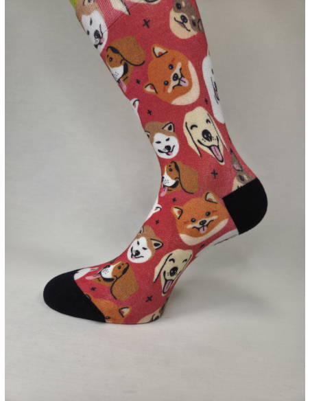 CALCETINES IDEALES DE MUJER EN BAMBU CON PERRITOS.