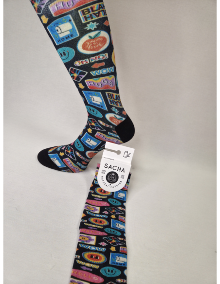 CALCETINES ALEGRES DE MUJER BAMBU CON EMOJIS.