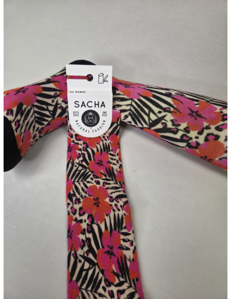 CALCETINES ORIGINALES DE MUJER BAMBU CON SAFARI FLORAL.