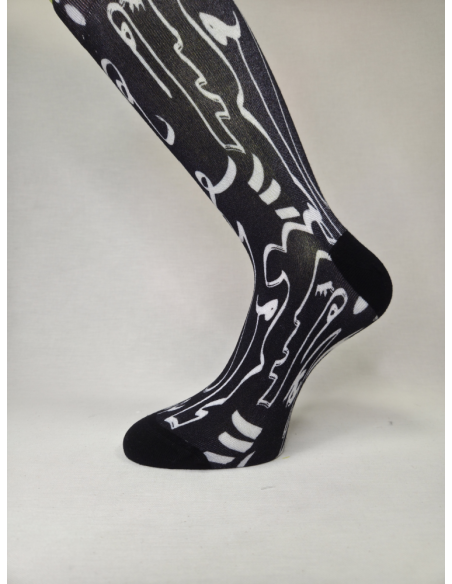 CALCETINES DIVERTIDOS DE MUJER BAMBU CON CARAS MINIMALISTAS.