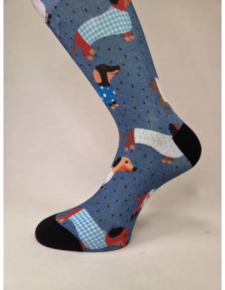 CALCETINES DIVERTIDOS DE MUJER CON PERROS MARINEROS.