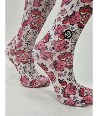 CALCETINES LUREX FLOR ROSA