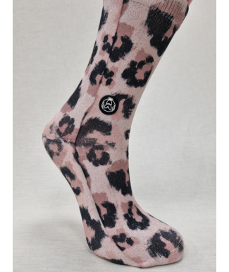 CALCETINES LUREX LEOPARDO ROSA